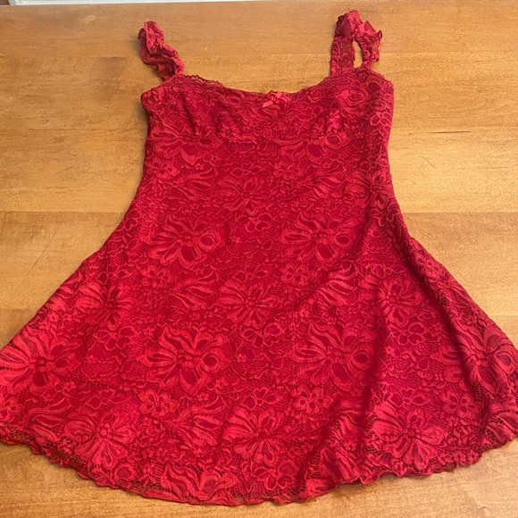 Princess Polly Beacall Burgundy Lace Mini Dress - Picture 4 of 7